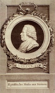 Portret van Christoph Gluck (1714-1787) Duitse componist Gravure. 18e eeuw. Bologna, civico museo musico door Unknown artist
