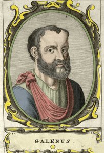 Portret van Claude Galien (Claudio Galeno of Claudius Galenus of Galen, ca. 131 - ca. 201), Griekse arts. 18e-eeuwse gravure door Unknown artist