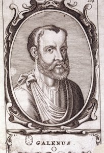 Portret van Claude Galien (Klaudios Galenos of Claudio Galeno of Claudius Galenus of Galen, ca. 131 - ca. 201), Griekse arts. 18e-eeuwse gravure. door Unknown artist