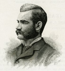 Portret van Danenhower, tweede luitenant van de La Jeannette-bemanning, voor de missie naar het noorden. Gravure ter illustratie van 