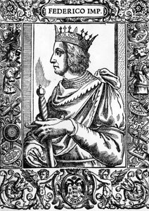 Portret van Frederik II (1194-1250), Duitse Keizer. door Unknown artist