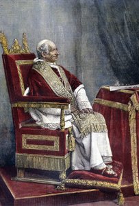 Portret van Gioacchino PECCI, Leo XIII (1810 - 1903), 254e paus (1878 - 1903) door Unknown artist