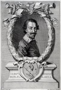 Portret van Giovanni Battista Doni (1596-1647) Italiaanse musicoloog Gravure van frontispice van 