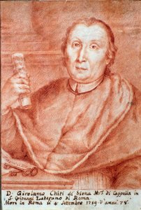 Portret van Girolamo Chiti di Siena (1679-1759) Italiaanse kapelmeester Gravure. 18e eeuw.