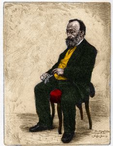 Portret van Gottfried Keller (1819-1890), Duitstalige Zwitserse schrijver en dichter.