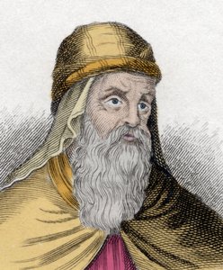 Portret van Gregorius van Nazianze, bekend als de Jongere, of Gregorius de Theoloog, theoloog en kerkvader. Gravure uit de 19e eeuw. door Unknown artist