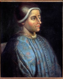 Portret van Jacques Coeur, zilversmid van koning Karel VII en Franse zakenman. Anoniem schilderij