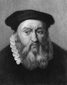 Portret van Jean Calvin (1509 - 1564), Franse religieuze hervormer en schrijver - in 