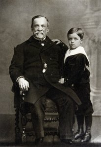 Portret van Louis Pasteur (1822 - 1895) en zijn kleinzoon Louis Pasteur Vallery-Radot in 1893 door Unknown artist