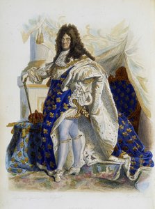 Portret van Lodewijk XIV (1638-1715) - in "Le Plutarque francais", door Mennechet door Unknown artist