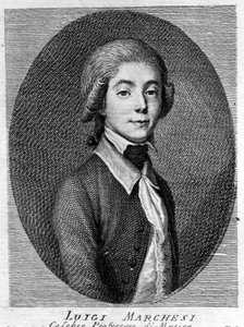 Portret van Luigi Marchesi (1754 - 1829) ook bekend als Marchesini, Italiaanse castraat. door Unknown artist