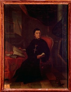 Portret van Martin Gerbert von Hornau (1720-1793) Duitse theoloog, historicus en schrijver over muziek. Anoniem schilderij. 18e eeuw. Bologna, civico museo bibliografico musicale.