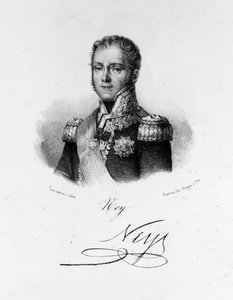 Portret van Michel Ney, hertog van Elchingen, prins van de Moskova (1769 - 1815), maarschalk van Frankrijk. Gravure uit de 19e eeuw. door Unknown artist
