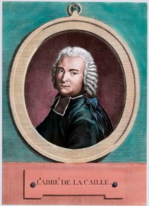 Portret van Nicolas Louis de Lacaille (1713 - 1762), Franse astronoom. Gravure uit de 18e eeuw. Privécollectie. door Unknown artist