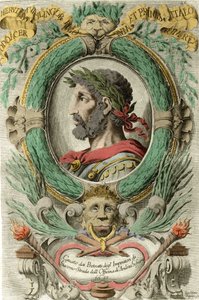 Portret van Odoaker (Odovacar), leider van de Herulen bondgenoten van de Hunnen en minister van Attila (435-493). Gravure uit de 18e eeuw