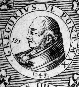 Portret van paus Gregorius VI (overleden 1048). door Unknown artist