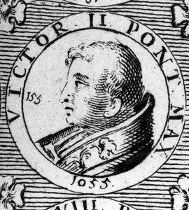 Portret van paus Victor II (of Victor 2 stierf 1057) door Unknown artist