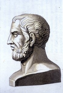 Portret van Theophrastus (372 v.Chr.- 287 v.Chr.), Griekse filosoof door Unknown artist
