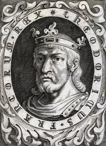 Portret van Thierry II (? - 613), Koning van Bourgondië en Austrasië. door Unknown artist