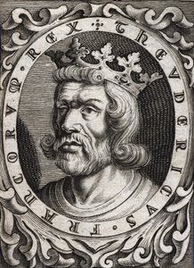 Portret van Thierry I (? - 533), Koning van Austrasië. 18e-eeuwse gravure door Unknown artist