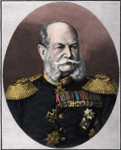 Portret van Willem I (1797-1888), koning van Pruisen en keizer van Duitsland. Gravure uit het einde van de 19e eeuw.
