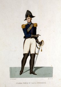 Portret van een lid van de edele garde van de Vaticaanstaat. door Unknown artist