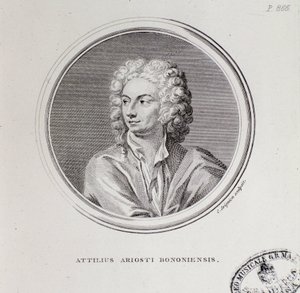 Portret van Italiaanse componist Attilius Ariosti