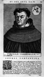 Portret van de Italiaanse filosoof Tommaso Campanella (1568-1639). Blad van onbekende oorsprong uit de 17e eeuw door Unknown artist