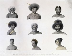 Portretten van de Papua van Rawak-eiland door Unknown artist