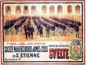 Presentatie van het fietsbedrijf van de Legioen van de Republikeinse Garde: Société manufacturière d