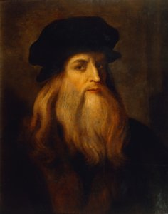 Vermoedelijk zelfportret door Leonardo da Vinci (1452-1519), een onbekende kunstenaar