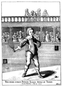 Prins James, Hertog van York (1633-1701) speelt palmspel, later teruggekeerd als James II van Engeland (James II Stuart) - in 