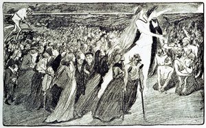 Processie tijdens de bedevaart in Lourdes (illustratie door Theophile Alexandre Steinlen) door Unknown artist