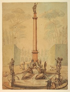 Project voor een fontein in een park door Unknown artist