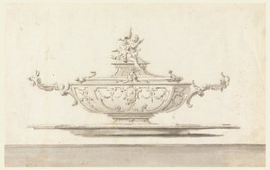 Project voor een terrine met pauselijk wapen. Bedoeld om in zilver te worden uitgevoerd. door Unknown artist