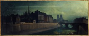 Quai des Orfèvres, Pont Saint-Michel, Notre-Dame, circa 1860; nachteffect, huidige 1e en 4e arrondissementen