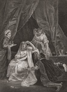 Koningin Elizabeth I en de Graaf van Sussex (print) door Unknown artist