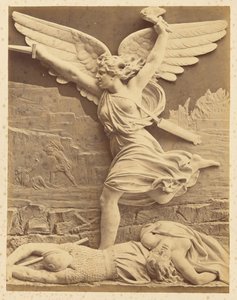 [Reliëfsculptuur van gevleugelde figuur met daggar].