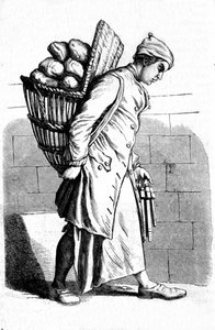 Voorstelling van een bakker. 18e-eeuwse gravure. door Unknown artist