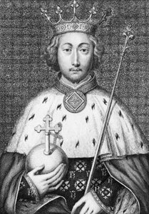 Richard II. (1367-1400) koning van Engeland. Gravure uit de 18e eeuw door Unknown artist