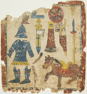 Rituele voorwerpen, uit een set inwijdingskaarten (Tsakali) door Unknown artist