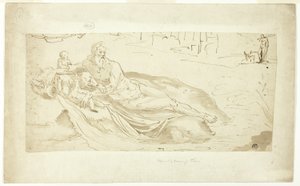 Rivier de Tiber, met Romulus en Remus