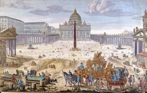Rome, Sint-Pietersplein aan het begin van de 18e eeuw door Unknown artist