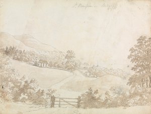Landelijk landschap met huis, Isle of Wight door Unknown artist
