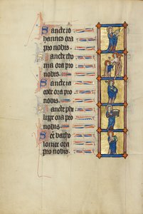 Johannes de Evangelist met de Vergiftigde Beker; Twijfelende Thomas; Jakobus met een Boek en de Vergiftigde Knuppel; Filippus met een Mandje Brood; Bartholomeus met een Boek door Unknown artist