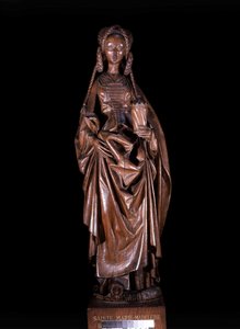 Sint-Maria Magdalena in Maria van Bourgondië, dochter van Karel de Stoute, gesneden hout