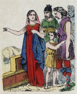 Sainte Genevieve (422-502), patroonheilige van Parijs, weerhield Parijzenaars ervan hun stad te verlaten, die in 451 werd bedreigd door Attila, koning van de Hunnen. door Unknown artist
