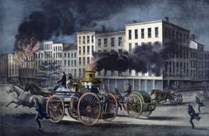 Scène uit het dagelijks leven van Amerikaanse brandweerlieden door Unknown artist