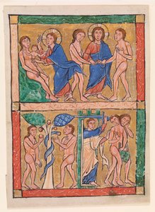 Scènes uit het Boek Genesis: de Schepping van Eva, het Huwelijk van Adam en Eva, de Verleiding en de Verdrijving door Unknown artist