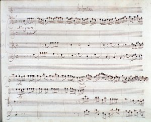Bladmuziek voor De kroning van Darius door Giuseppe Aldrovandini door Unknown artist